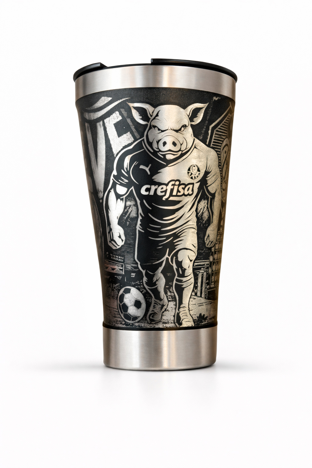 Copo Termico 473ml | Personalizado a Laser - Palmeiras Brazão Bordado